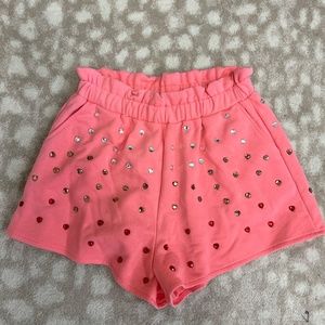 QUEEN OF SPARKLES Pink High Waist Shorts